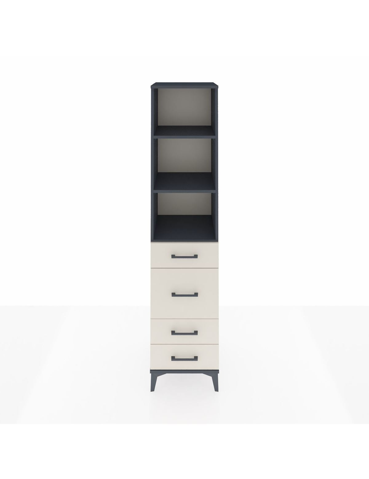 Hyperion Dolap 3 Raflı 4 Çekmeceli 44x44x195 Antrasit-Aytaşı