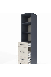 Hyperion Dolap 3 Raflı 4 Çekmeceli 44x44x195 Antrasit-Aytaşı