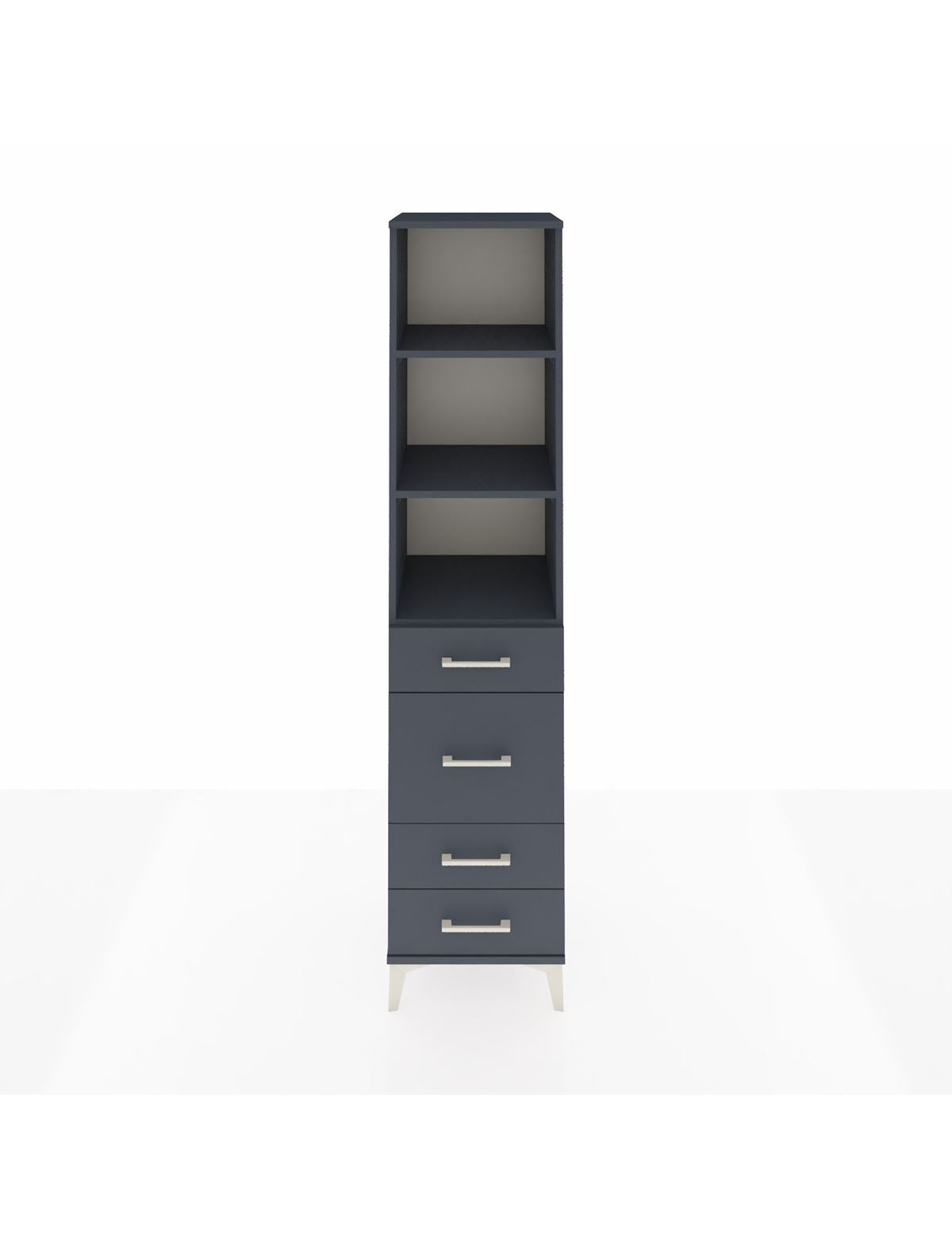 Hyperion Dolap 3 Raflı 4 Çekmeceli 44x44x195 Antrasit-Antrasit