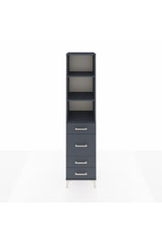 Hyperion Dolap 3 Raflı 4 Çekmeceli 44x44x195 Antrasit-Antrasit