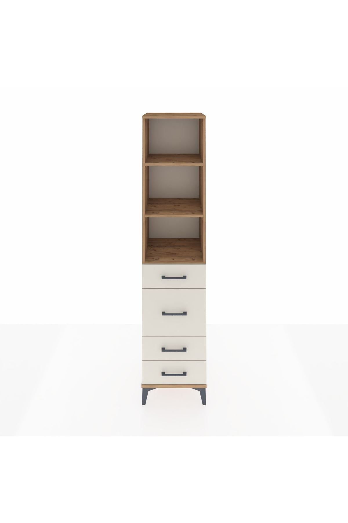 Hyperion Dolap 3 Raflı 4 Çekmeceli 44x44x195 Çam-Aytaşı