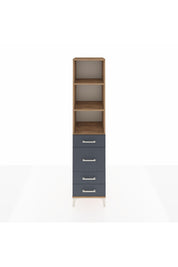 Hyperion Dolap 3 Raflı 4 Çekmeceli 44x44x195 Çam-Antrasit