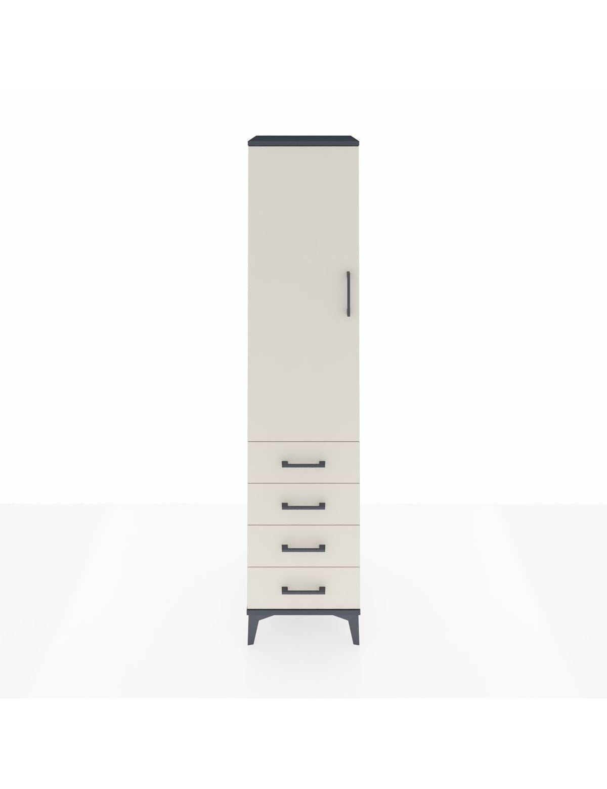 Hyperion Dolap 2 Raflı 4 Çekmeceli Tek Askılı 44x44x195 Antrasit-Aytaşı