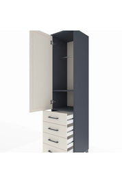 Hyperion Dolap 2 Raflı 4 Çekmeceli Tek Askılı 44x44x195 Antrasit-Aytaşı