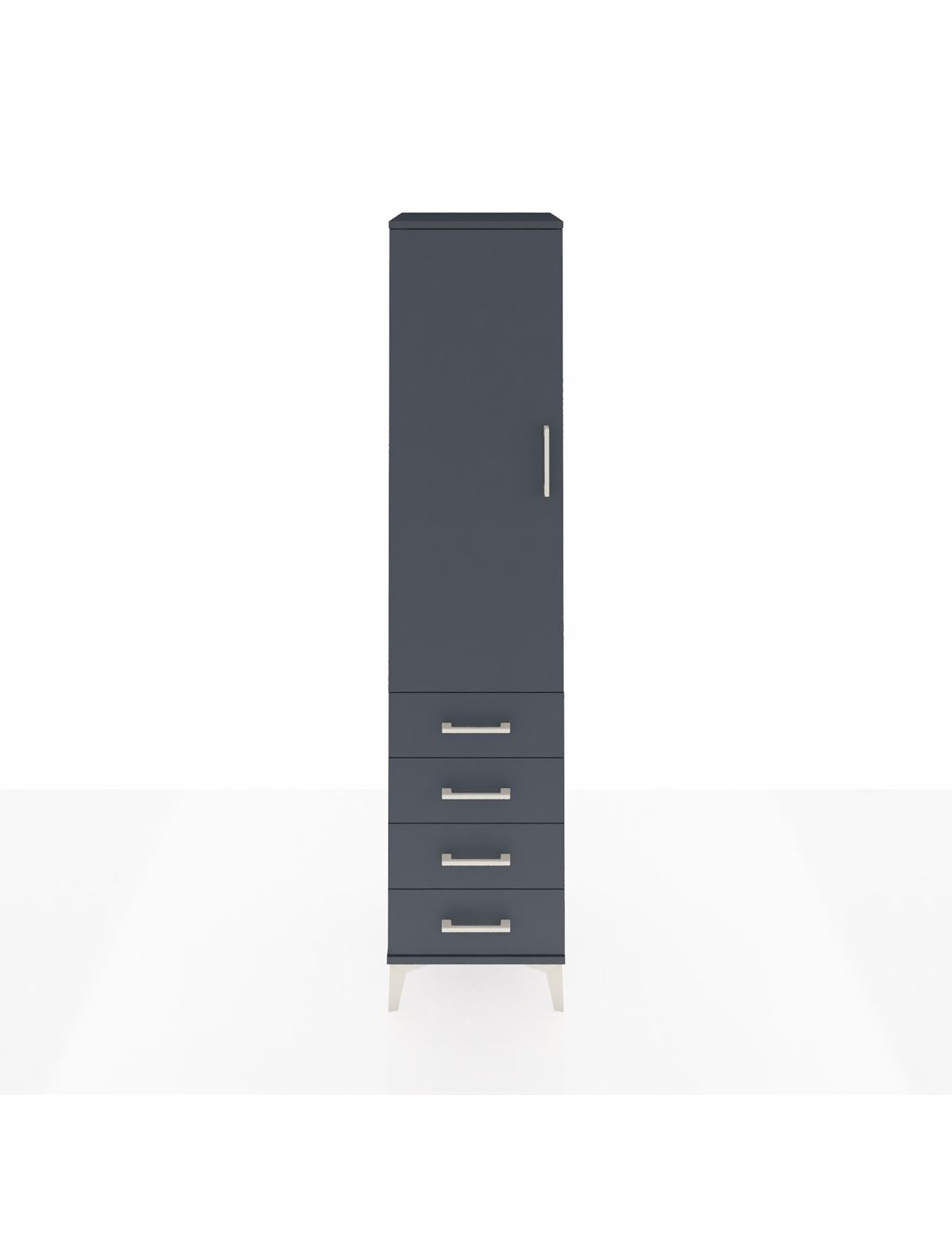 Hyperion Dolap 2 Raflı 4 Çekmeceli Tek Askılı 44x44x195 Antrasit-Antrasit