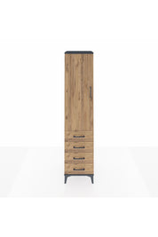 Hyperion Dolap 2 Raflı 4 Çekmeceli Tek Askılı 44x44x195 Antrasit-Çam