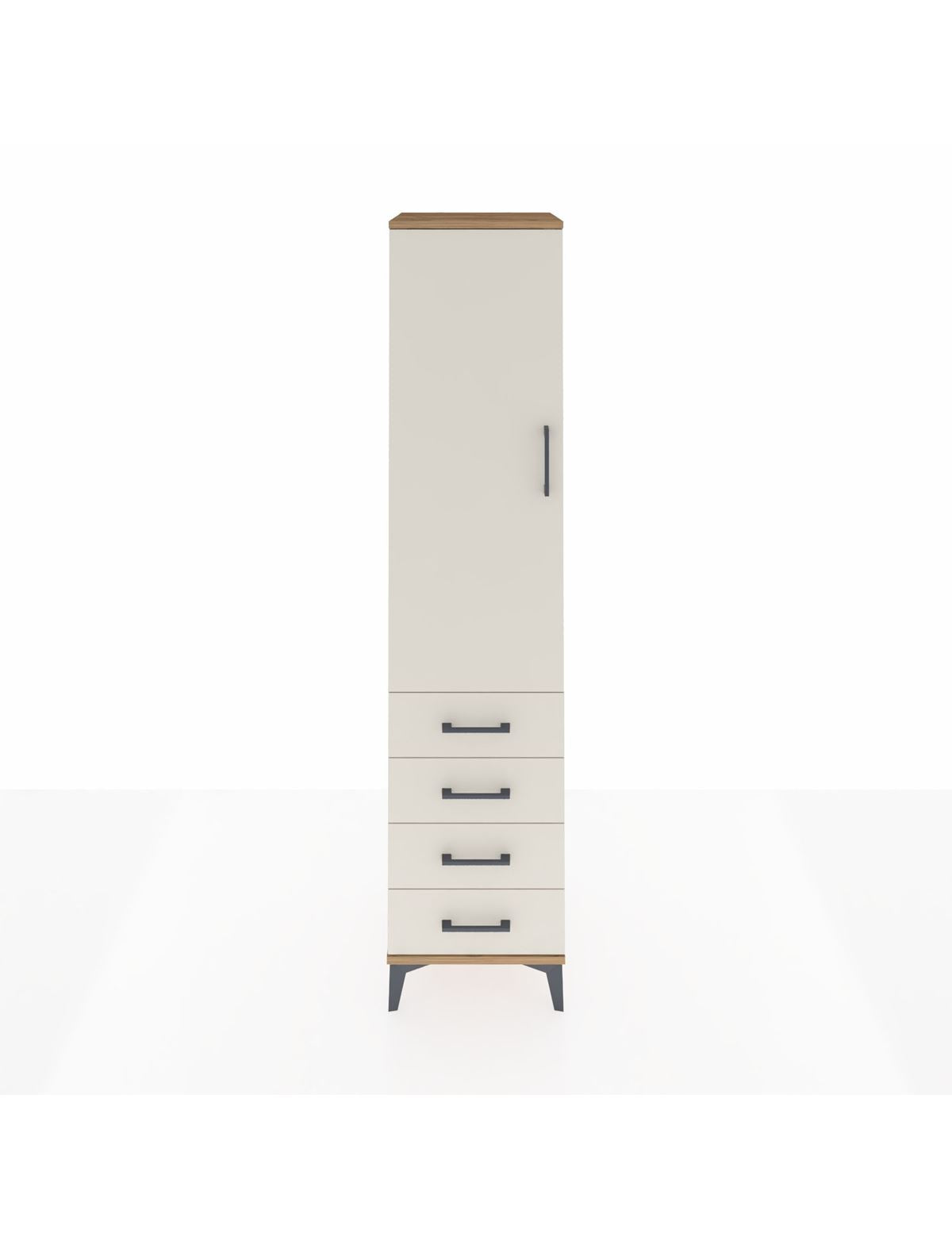 Hyperion Dolap 2 Raflı 4 Çekmeceli Tek Askılı 44x44x195 Çam-Aytaşı