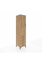 Hyperion Dolap 2 Raflı 4 Çekmeceli Tek Askılı 44x44x195 Çam-Çam