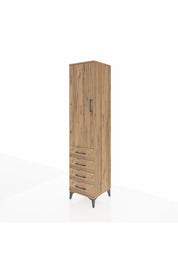 Hyperion Dolap 2 Raflı 4 Çekmeceli Tek Askılı 44x44x195 Çam-Çam