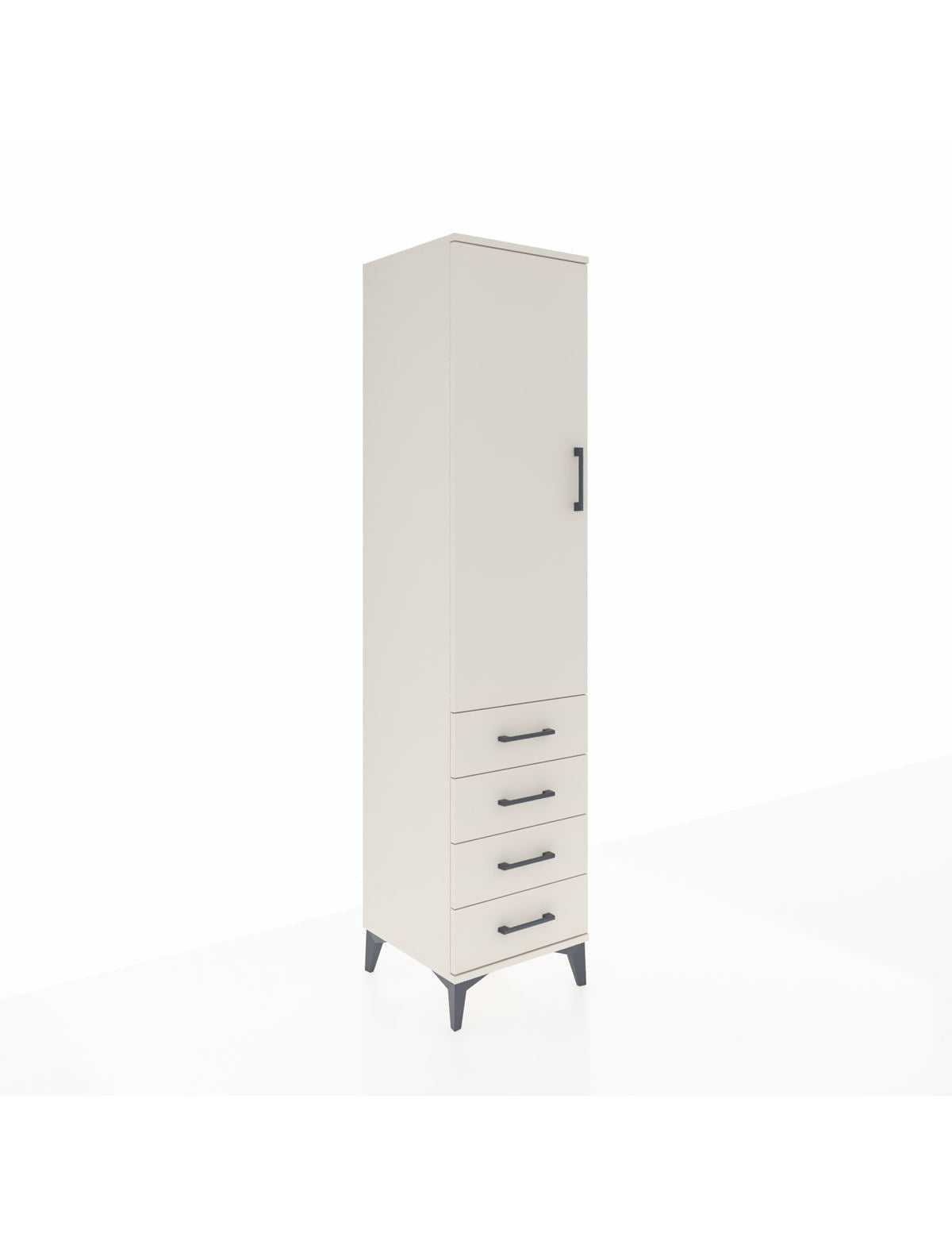 Hyperion Dolap 4 Raflı 4 Çekmeceli Tek Kapaklı 44x44x195 Aytaşı-Aytaşı