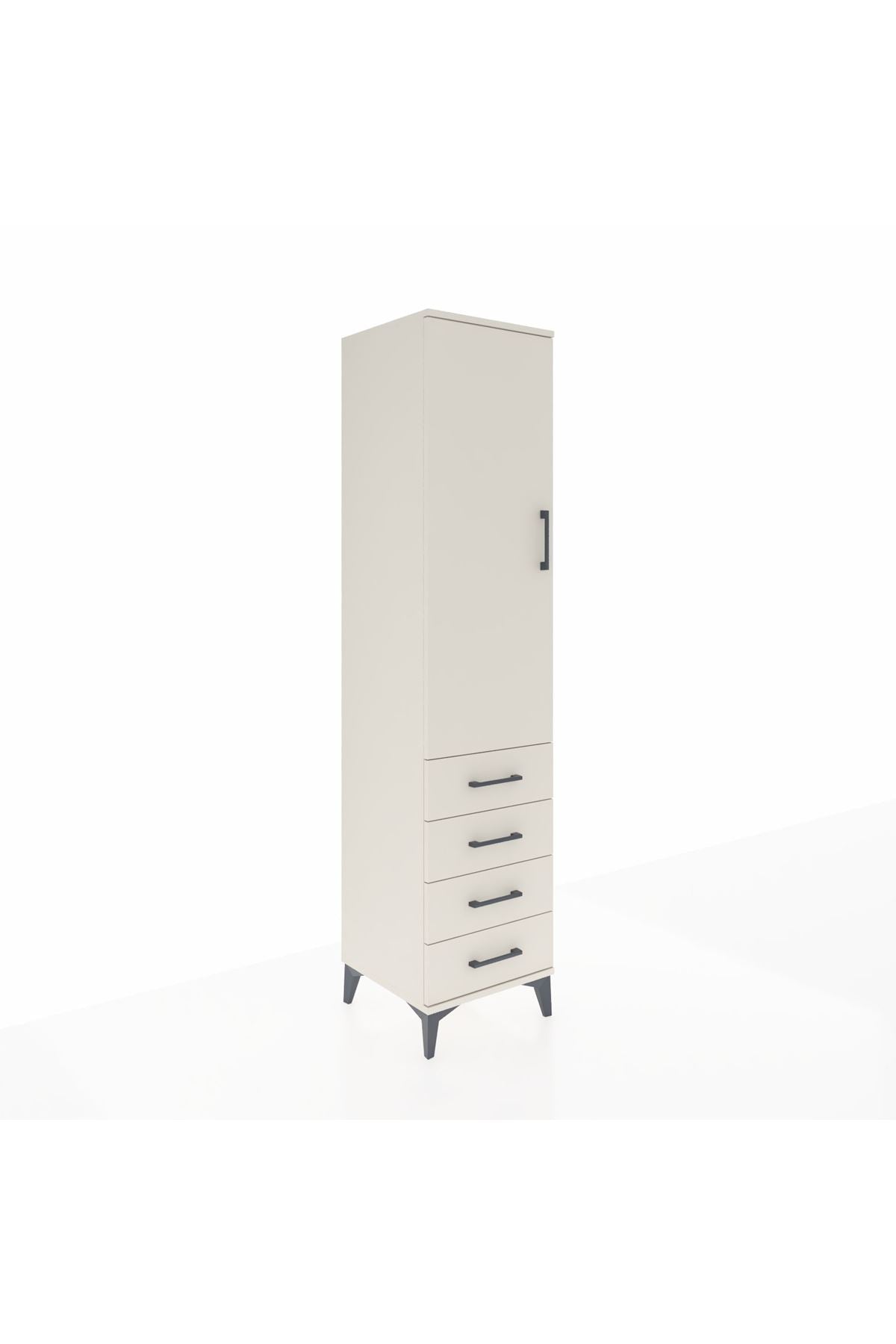 Hyperion Dolap 4 Raflı 4 Çekmeceli Tek Kapaklı 44x44x195 Aytaşı-Aytaşı