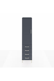 Hyperion Dolap 4 Raflı 4 Çekmeceli Tek Kapaklı 44x44x195 Antrasit-Antrasit