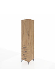 Hyperion Dolap 4 Raflı 4 Çekmeceli Tek Kapaklı 44x44x195 Çam-Çam