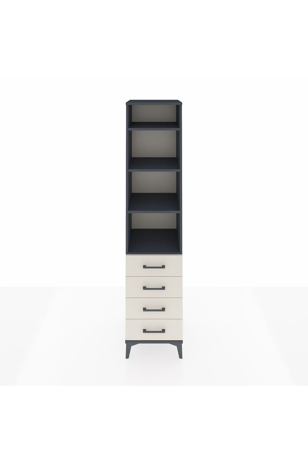 Hyperion Dolap 4 Raflı 4 Çekmeceli 44x44x195 Antrasit-Aytaşı