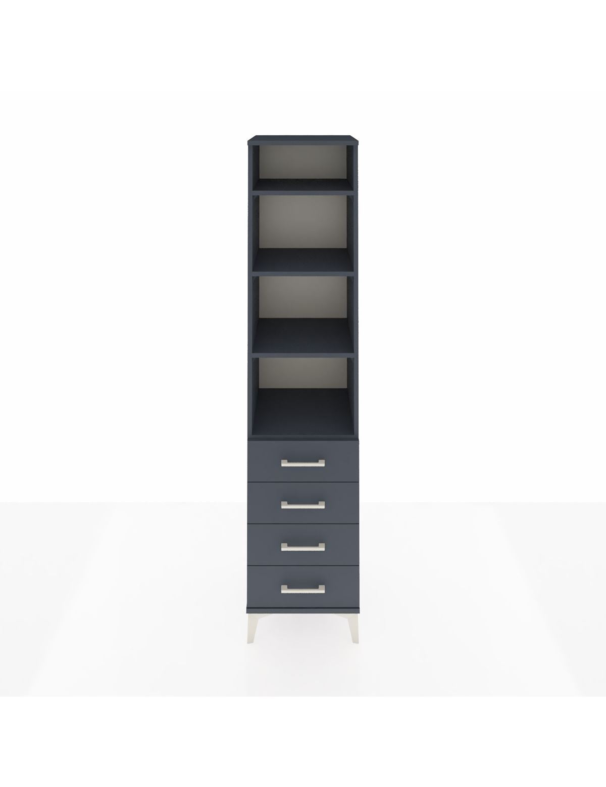 Hyperion Dolap 4 Raflı 4 Çekmeceli 44x44x195 Antrasit-Antrasit