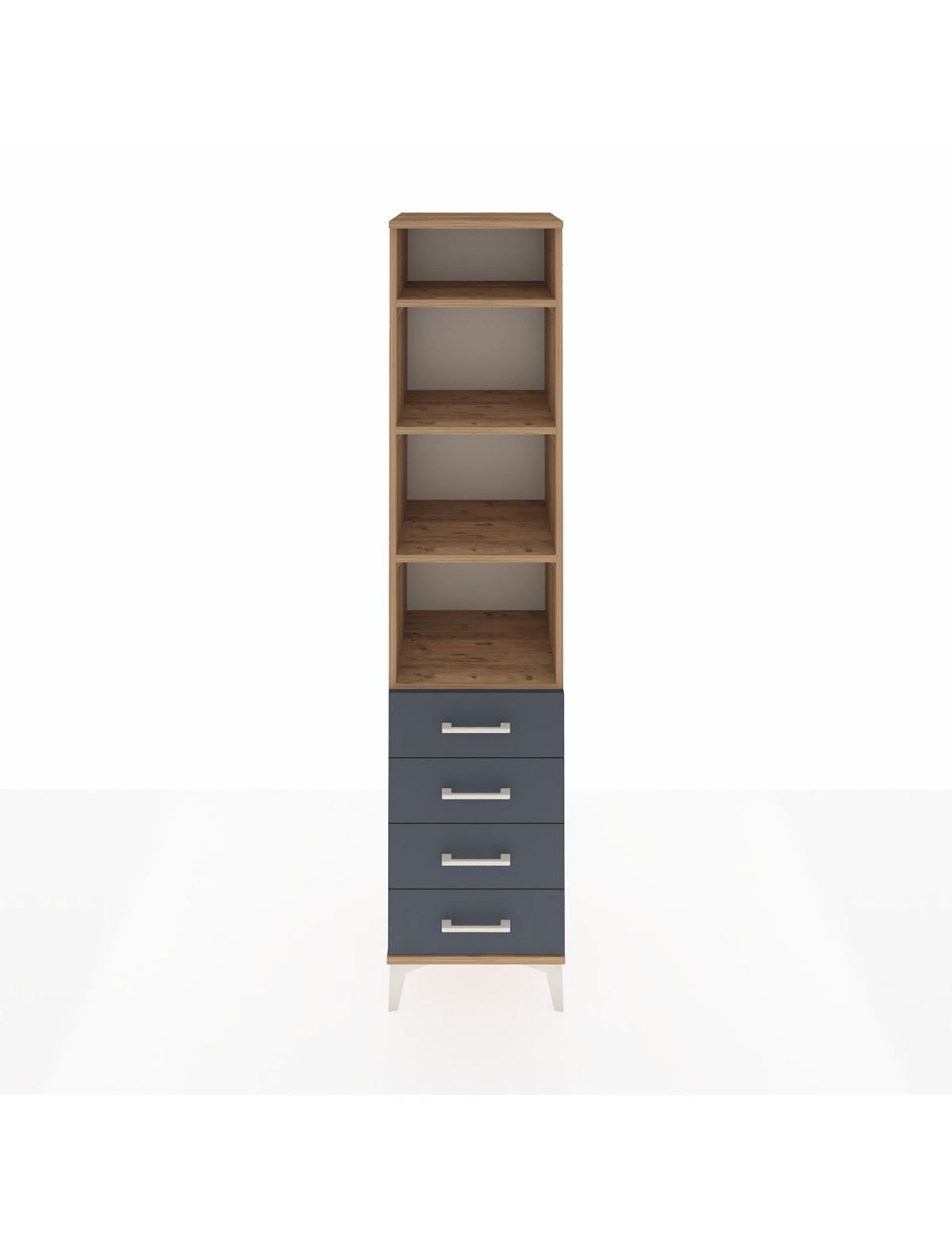 Hyperion Dolap 4 Raflı 4 Çekmeceli 44x44x195 Çam-Antrasit