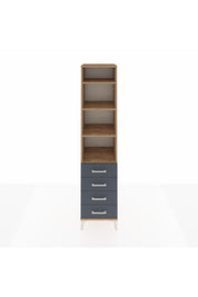 Hyperion Dolap 4 Raflı 4 Çekmeceli 44x44x195 Çam-Antrasit