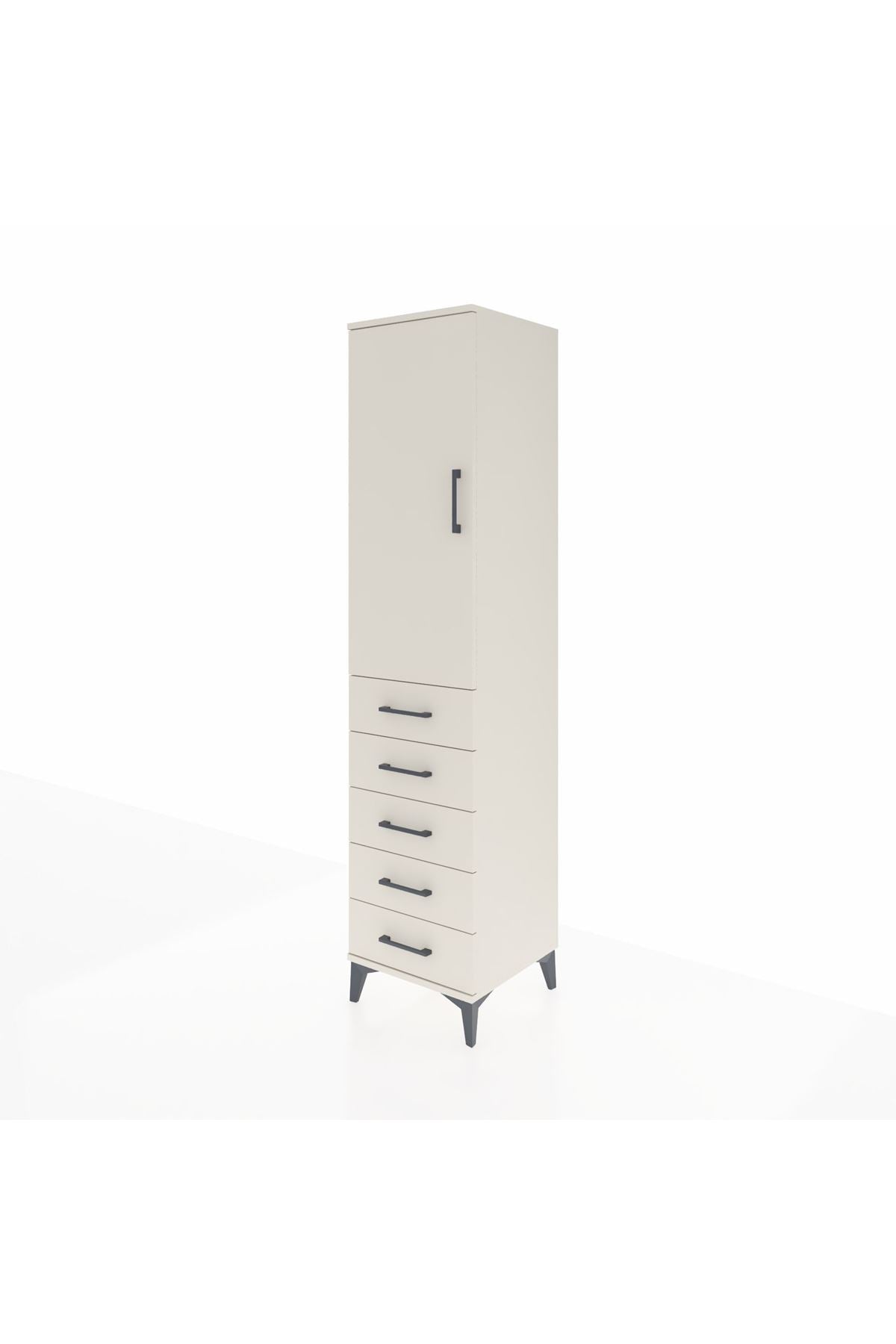 Hyperion Dolap Tek Raflı 5 Çekmeceli Tek Askılı 44x44x195 Aytaşı-Aytaşı