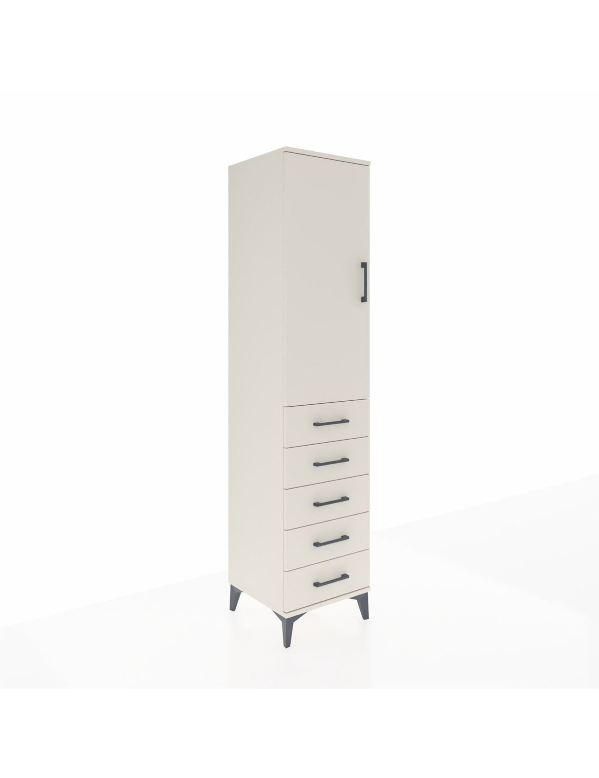 Hyperion Dolap Tek Raflı 5 Çekmeceli Tek Askılı 44x44x195 Aytaşı-Aytaşı