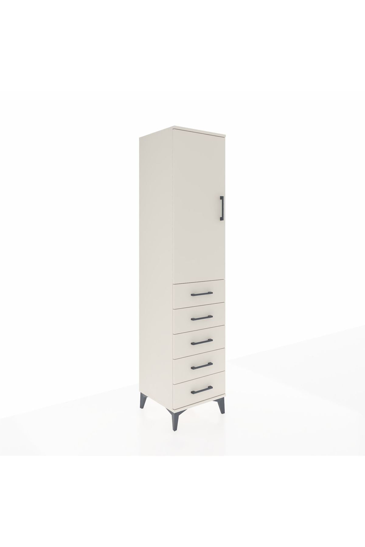 Hyperion Dolap Tek Raflı 5 Çekmeceli Tek Askılı 44x44x195 Aytaşı-Aytaşı