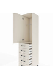 Hyperion Dolap Tek Raflı 5 Çekmeceli Tek Askılı 44x44x195 Aytaşı-Aytaşı