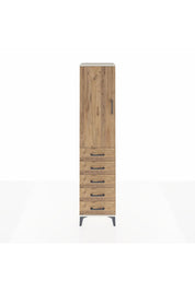 Hyperion Dolap Tek Raflı 5 Çekmeceli Tek Askılı 44x44x195 Aytaşı-Çam