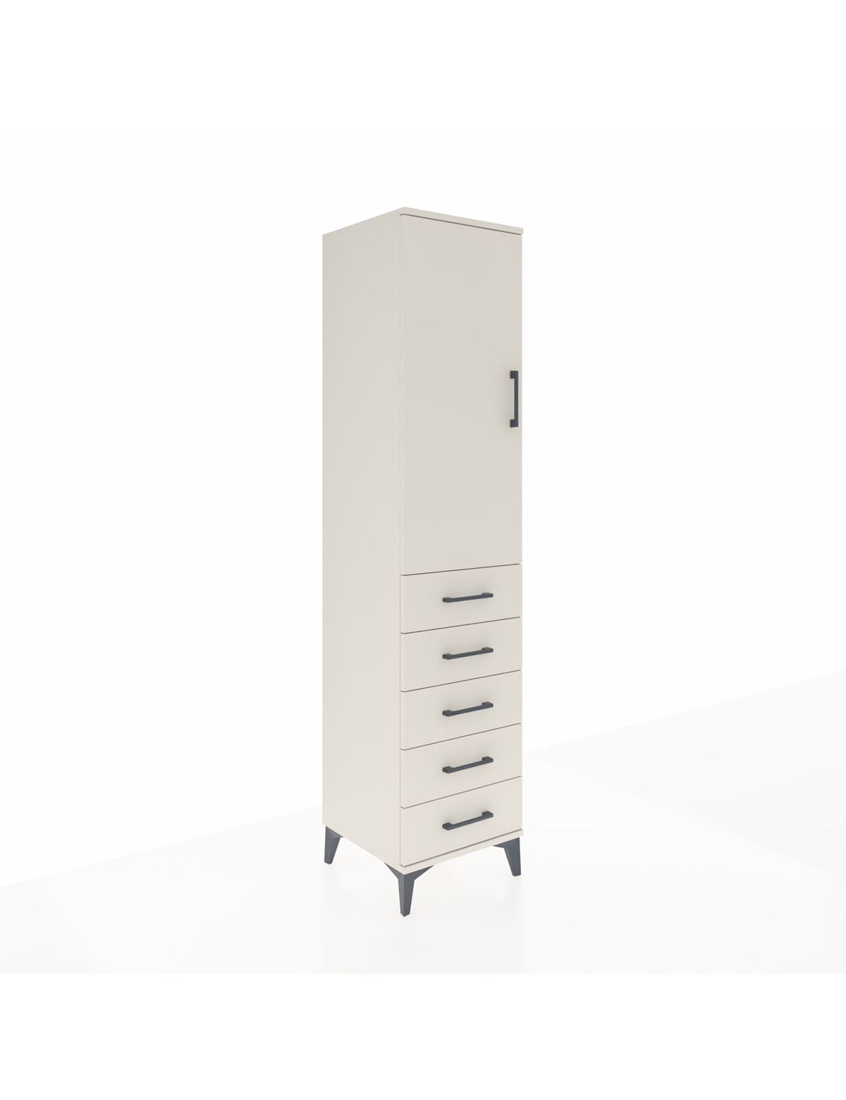 Hyperion Dolap 3 Raflı 5 Çekmeceli Tek Kapaklı 44x44x195 Aytaşı-Aytaşı