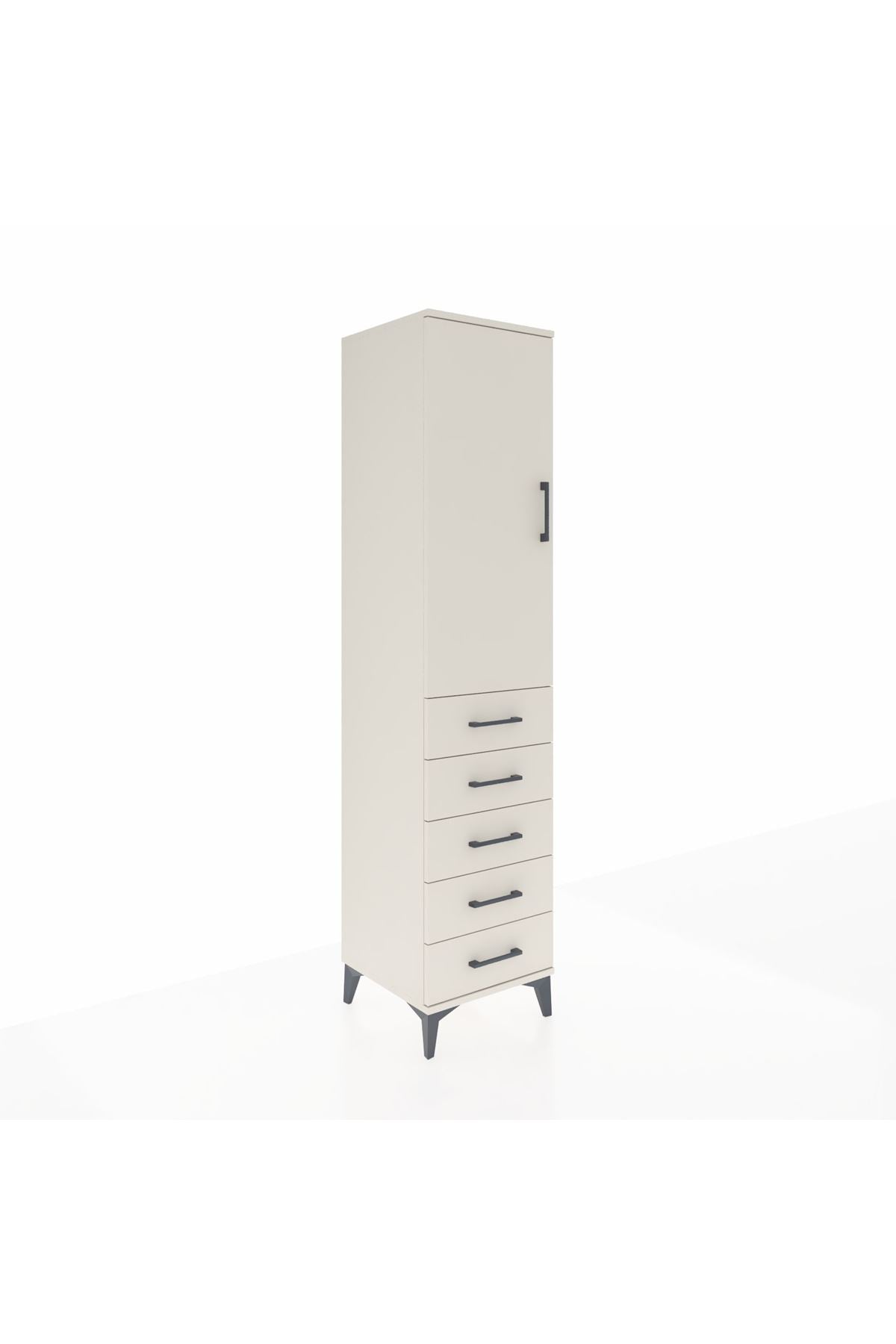 Hyperion Dolap 3 Raflı 5 Çekmeceli Tek Kapaklı 44x44x195 Aytaşı-Aytaşı