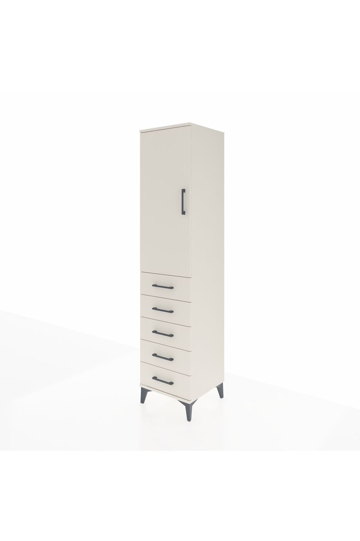 Hyperion Dolap 3 Raflı 5 Çekmeceli Tek Kapaklı 44x44x195 Aytaşı-Aytaşı