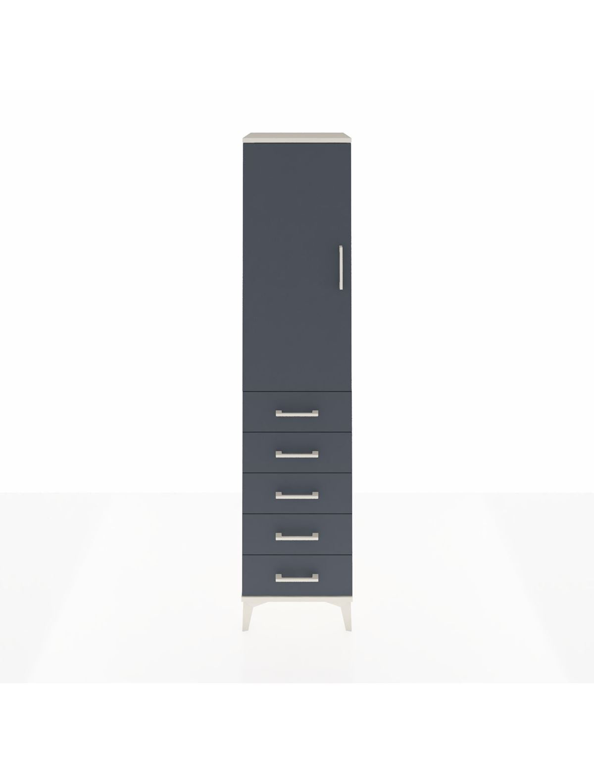 Hyperion Dolap 3 Raflı 5 Çekmeceli Tek Kapaklı 44x44x195 Aytaşı-Antrasit