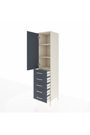Hyperion Dolap 3 Raflı 5 Çekmeceli Tek Kapaklı 44x44x195 Aytaşı-Antrasit