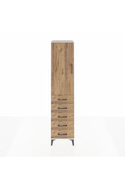 Hyperion Dolap 3 Raflı 5 Çekmeceli Tek Kapaklı 44x44x195 Aytaşı-Çam