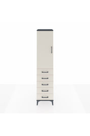 Hyperion Dolap 3 Raflı 5 Çekmeceli Tek Kapaklı 44x44x195 Antrasit-Aytaşı