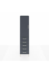 Hyperion Dolap 3 Raflı 5 Çekmeceli Tek Kapaklı 44x44x195