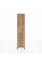 Hyperion Dolap 3 Raflı 5 Çekmeceli Tek Kapaklı 44x44x195 Çam-Çam