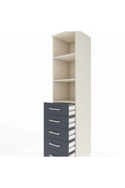 Hyperion Dolap 3 Raflı 5 Çekmeceli 44x44x195 Aytaşı-Antrasit