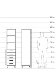 Hyperion Dolap 3 Raflı 5 Çekmeceli 44x44x195 Antrasit-Aytaşı