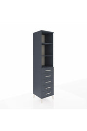 Hyperion Dolap 3 Raflı 5 Çekmeceli 44x44x195 Antrasit-Antrasit