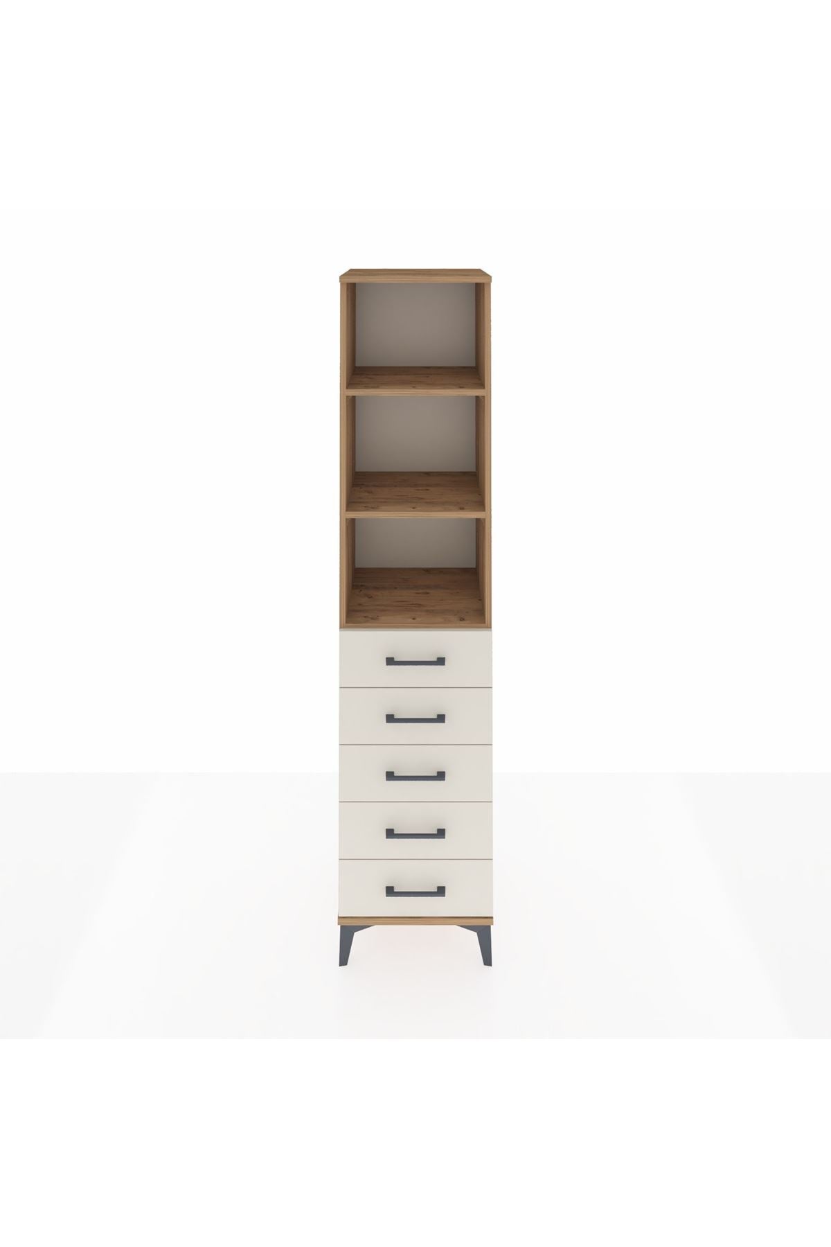 Hyperion Dolap 3 Raflı 5 Çekmeceli 44x44x195 Çam-Aytaşı