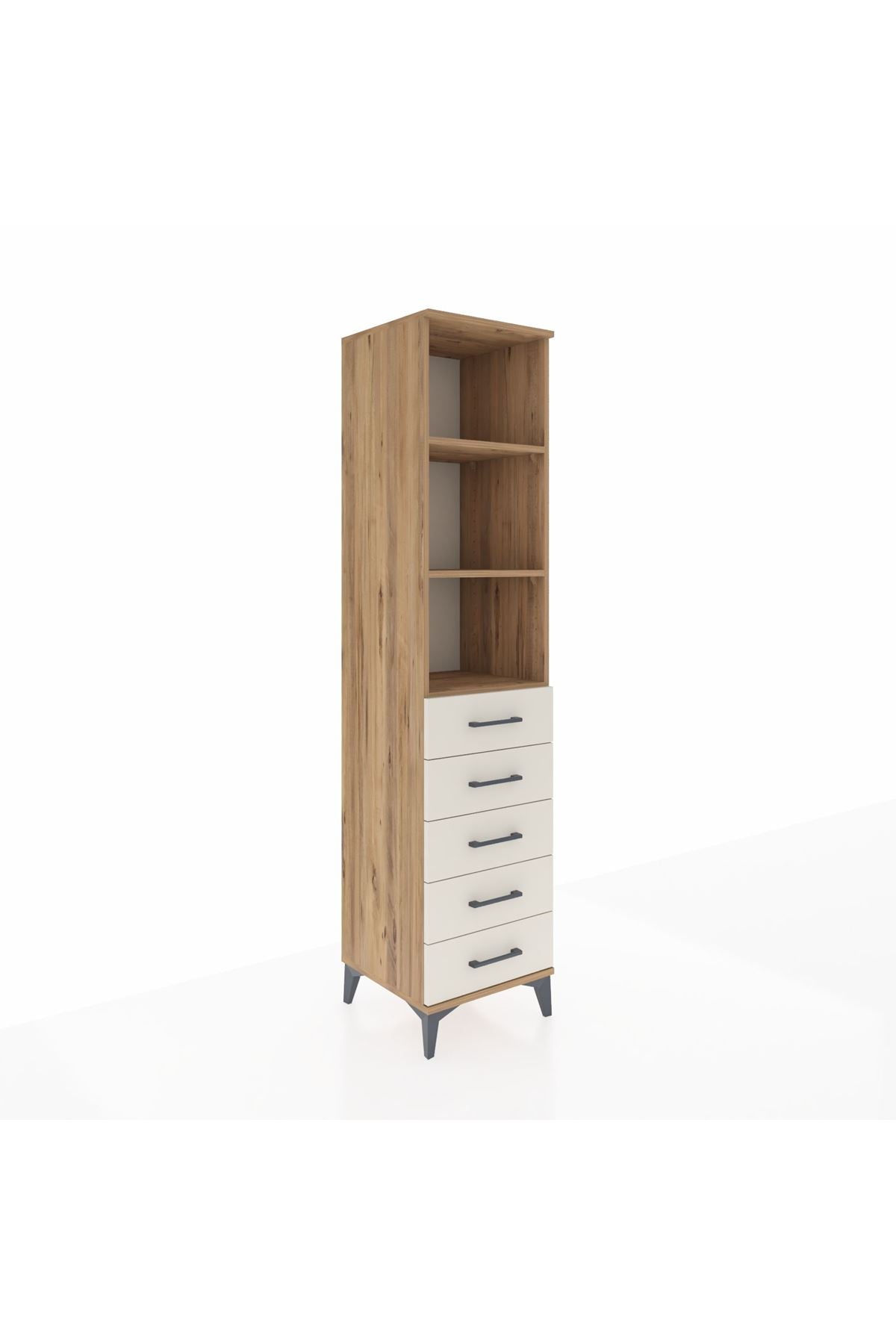 Hyperion Dolap 3 Raflı 5 Çekmeceli 44x44x195 Çam-Aytaşı