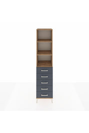 Hyperion Dolap 3 Raflı 5 Çekmeceli 44x44x195 Çam-Antrasit