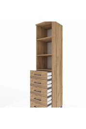 Hyperion Dolap 3 Raflı 5 Çekmeceli 44x44x195 Çam-Çam