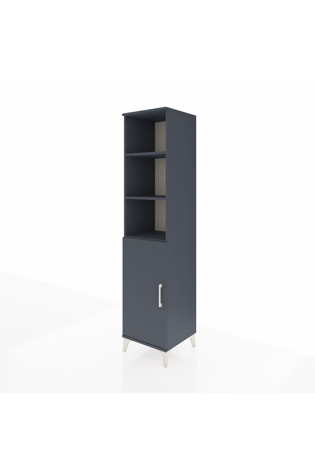 Hyperion Dolap 4 Raflı Tek Kapaklı 44x44x195 Antrasit-Antrasit