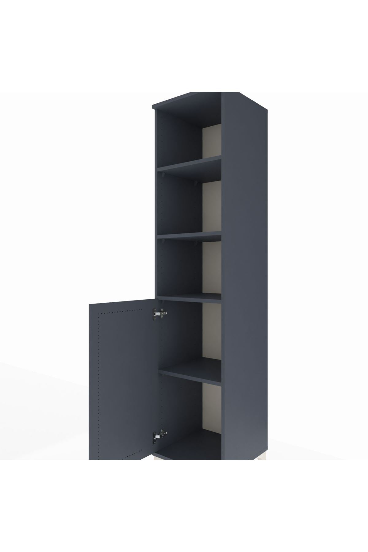Hyperion Dolap 4 Raflı Tek Kapaklı 44x44x195 Antrasit-Antrasit