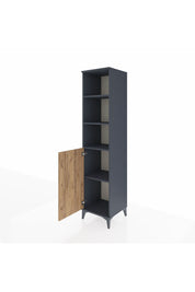 Hyperion Dolap 4 Raflı Tek Kapaklı 44x44x195 Antrasit-Çam