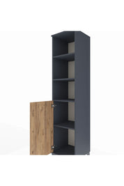 Hyperion Dolap 4 Raflı Tek Kapaklı 44x44x195 Antrasit-Çam