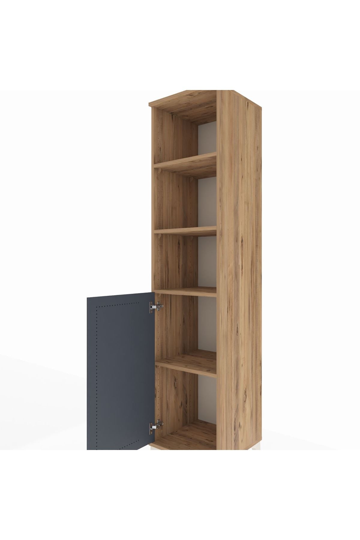 Hyperion Dolap 4 Raflı Tek Kapaklı 44x44x195 Çam-Antrasit