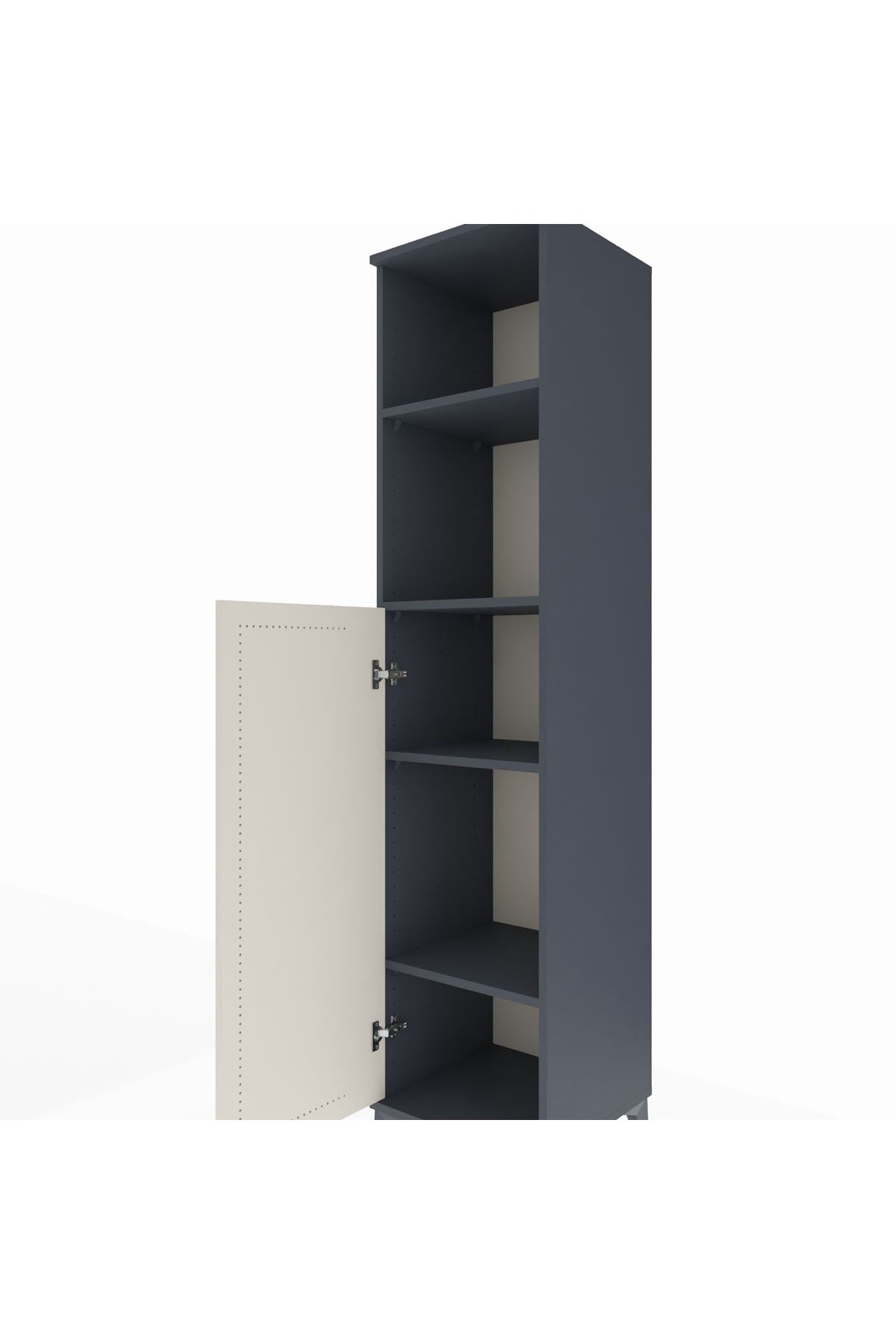 Hyperion Dolap 4 Raflı Tek Kapaklı 44x44x195 Antrasit-Aytaşı