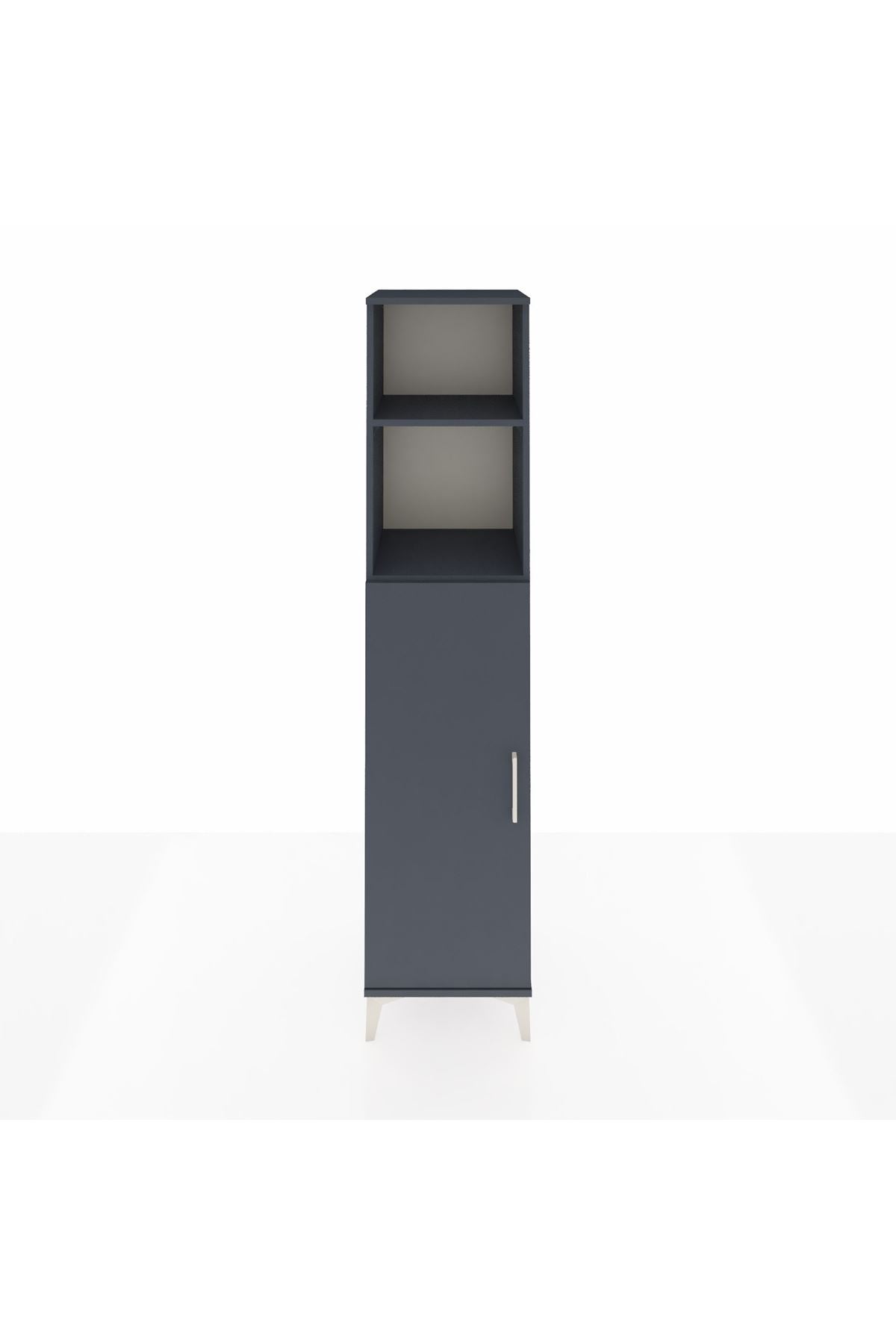 Hyperion Dolap 4 Raflı Tek Kapaklı 44x44x195 Antrasit-Antrasit