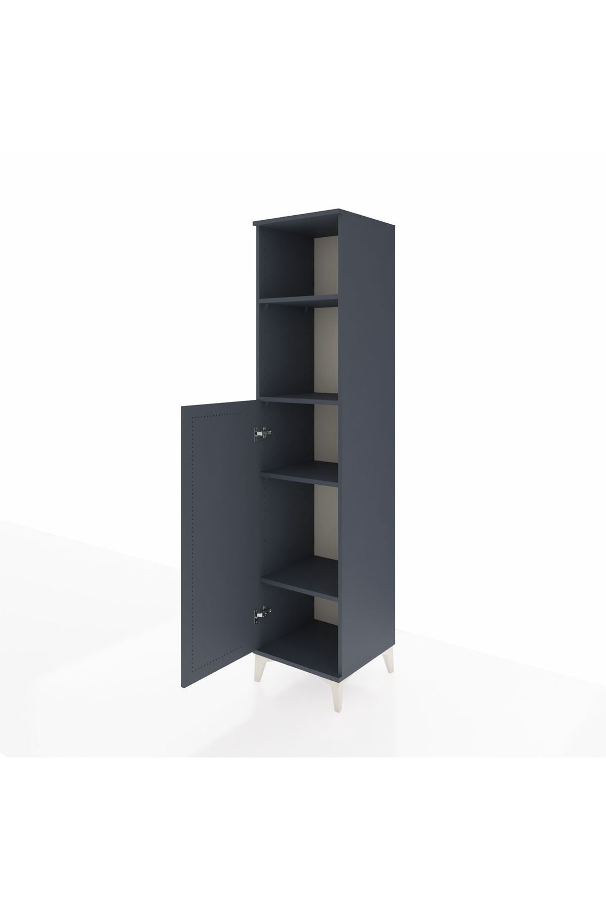 Hyperion Dolap 4 Raflı Tek Kapaklı 44x44x195 Antrasit-Antrasit